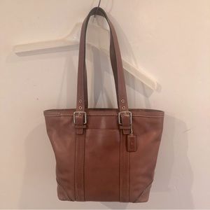 COACH Tan Brown Leather Double Handle BAG
